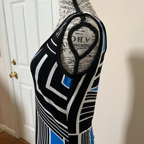 Calvin Klein Geometric Pattern Maxi Dress, Size 4 - Picture 8 of 12